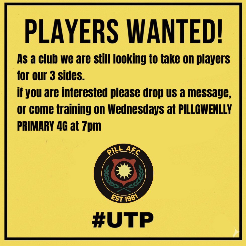PILLAFC's tweet photo. ⚽️⚽️TRAINING⚽️⚽️

We will be training as usual at Pill Primary School this Wednesday at 19:00. 

If you are looking to get involved, please get in touch 👇 https://t.co/LIdDsKNZcb