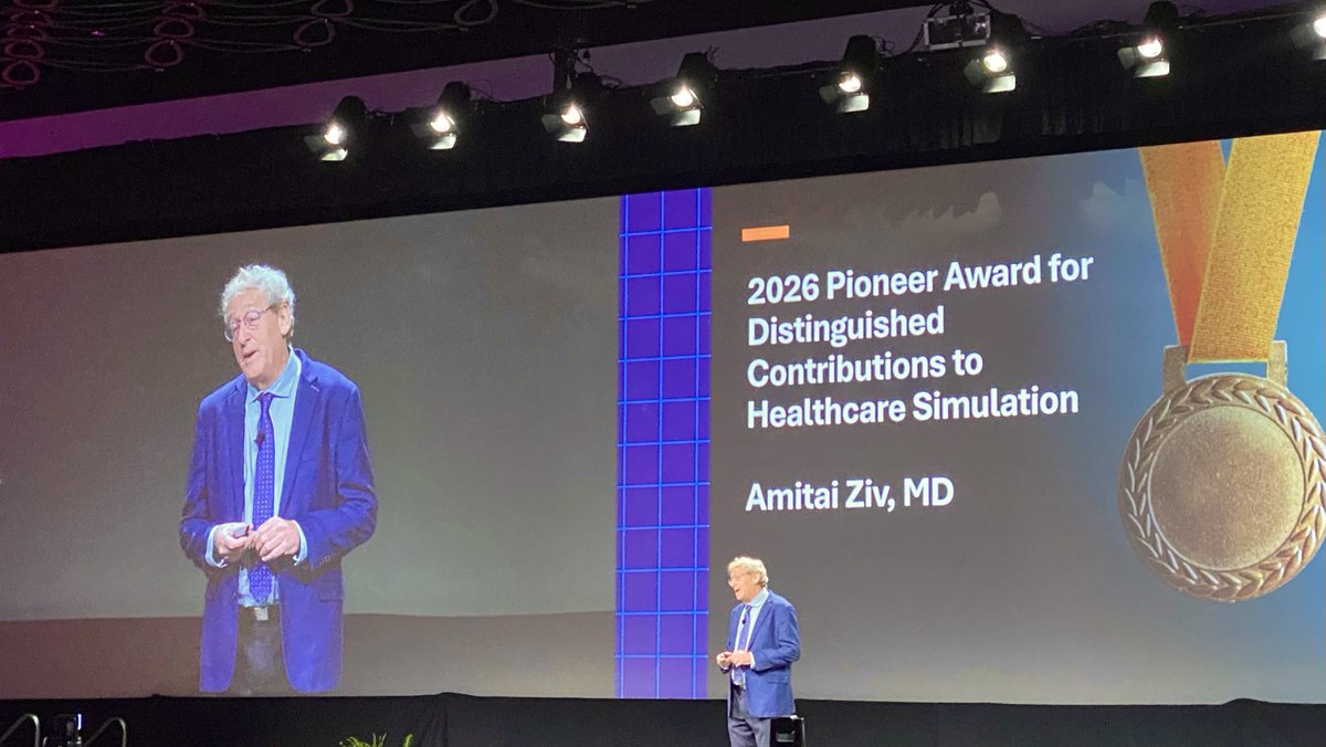 misraasit's tweet photo. Congratulations Dr. Amitai Ziv for receiving the pioneer in healthcare simulation award. Your contribution to healthcare simulation has made significant impact on how we all learn from errors  and improve outcomes. ⁦@SSHorg⁩ #imsh2026 #simulation https://t.co/z0Z2NGMfdM