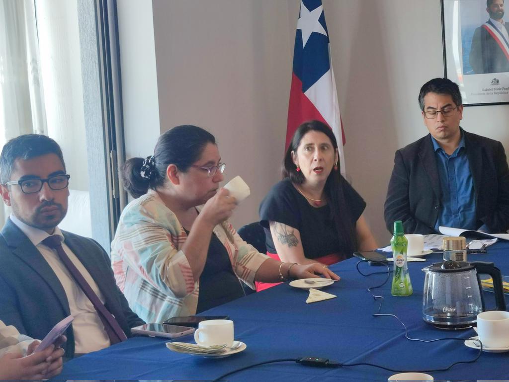 Defensor Osvaldo Pizarro, participa de reunión con la directora nacional del Servicio de Reinserción Social donde se aborda la situación del centro de internación de menores Coronel y las medidas para reducir incidentes críticos. Concurren además el INDH,  Justicia y Gendarmería.