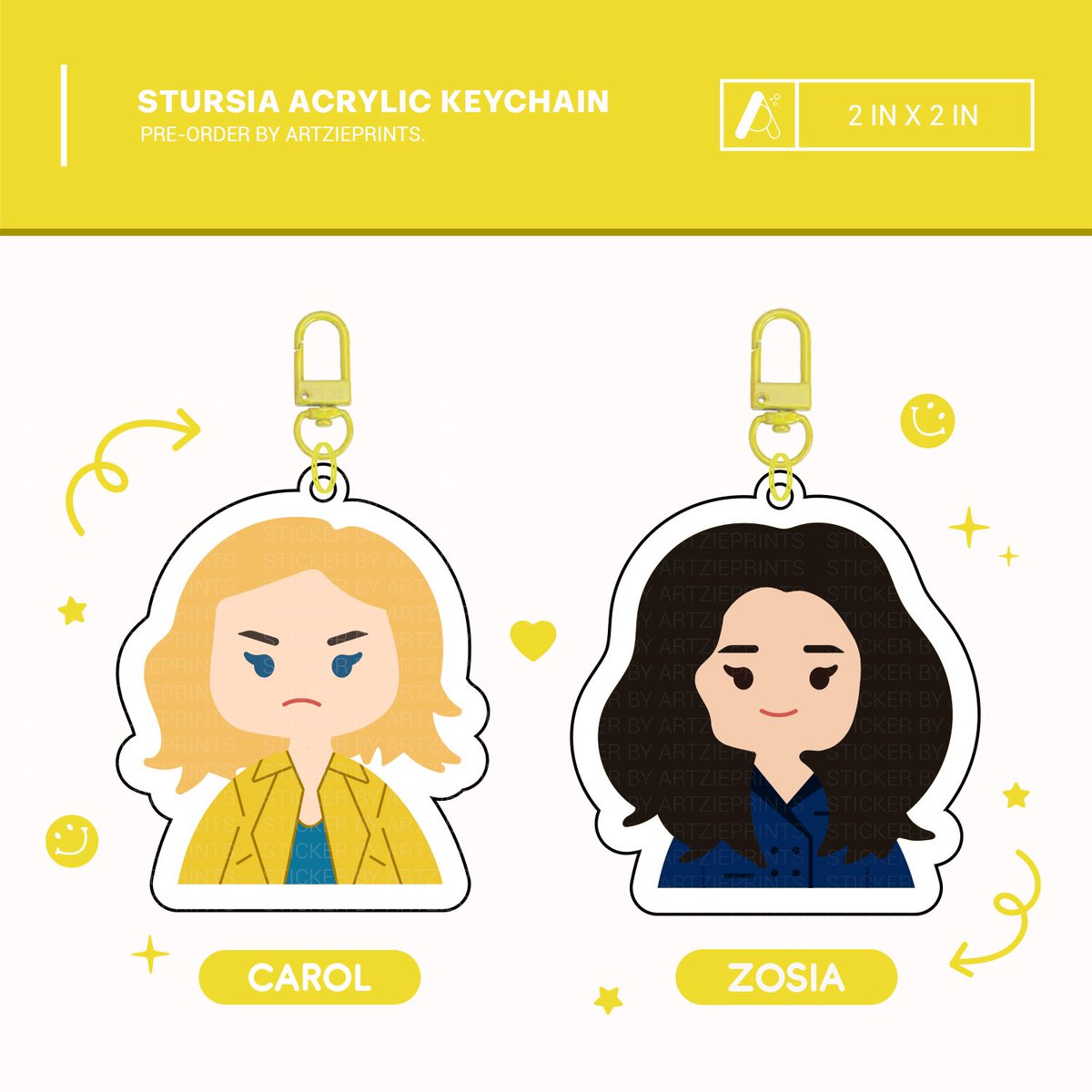 [INTEREST CHECK IN 🇵🇭]
 Hi, Carol!
May we ask if you’d be interested in a Stursia Acrylic Keychain? 🙂💛

• 2 × 2 inches • Lobster clasp • Acrylic sandwich
 If you’re interested, kindly reply to help us decide how many to produce! 🍊link 🔜

#Pluribus #Stursia #Yuribus