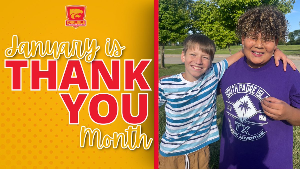 Our schools are supported by an incredible network of caring individuals. Thank You Month is a great time to recognize the impact of educators, families, and community partners. 🎓

Encourage gratitude this month by sharing a heartfelt thank you! 🌟