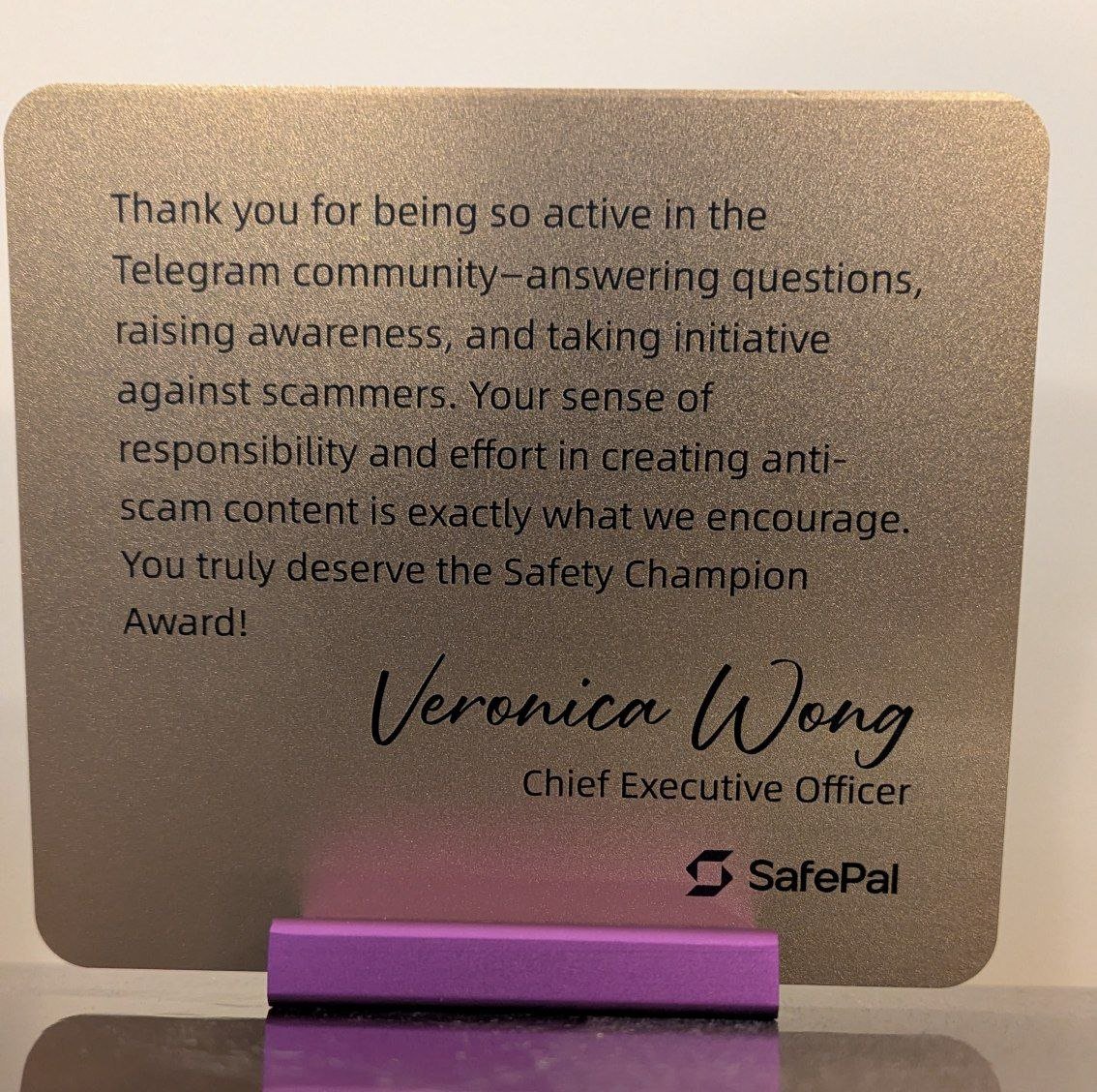 ScamHunter_bnb's tweet photo. Thx @V_SafePal and @safepal ❤️ https://t.co/30Y1UJ3hz0
