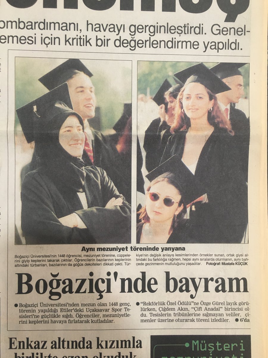 28 Şubat'ın en güçlü olduğu dönemde bile Boğaziçi'nde başörtü yasağı olmadı. Ülke genelinde bu yasağa en çok tepki gösteren üniversitelerden biri Boğaziçi'ydi. Uydurma bir tarih anlatısı sunup insanları manipüle etmeyi ne zaman bırakacaksınız?