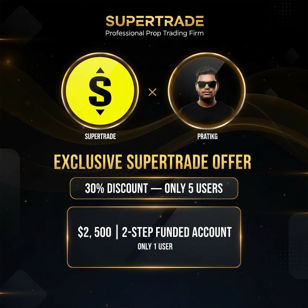 Pratik_G1212's tweet photo. ✨ Supertrade × PratikG Partnership ✨

🎁 Giveaway Alert!
• 5 Members → 30% Discount Code
• 1 Member → $2,500 | 2-Steps

📌 Steps:
1️⃣ Register on Supertrade [https://t.co/7ngjhUtidy]
2️⃣ Send SS in comments
3️⃣ Follow @Supertrade_com 
⏰ Winners announced in 72 hours 🚀 https://t.co/iz4OO1OrW7