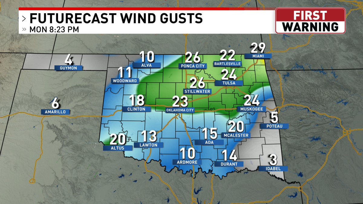 There's an elevated fire risk for the western parts of the viewing area today. We'll see a very low relative humidity, breezy southwest winds, and dry conditions. Please be extra fire weather careful today!
An Elevated Fire Risk In Western Oklahoma Today
