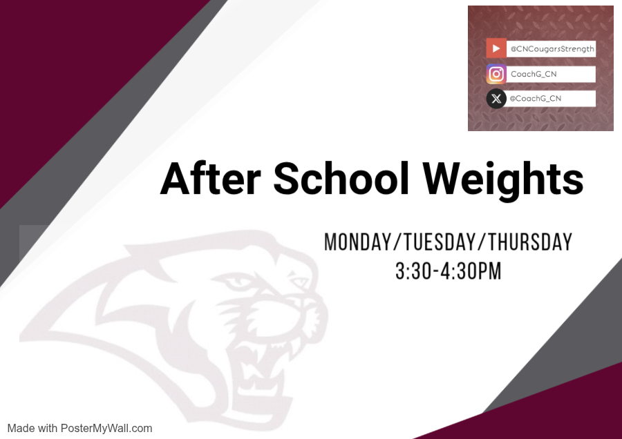 CoachG_Strength's tweet photo. 🏋️ After School Weights starting 1/13/26
🗓️ Monday/Tuesday/Thursday
⏲️ 3:30-4:30pm https://t.co/aXZ2FXXehV