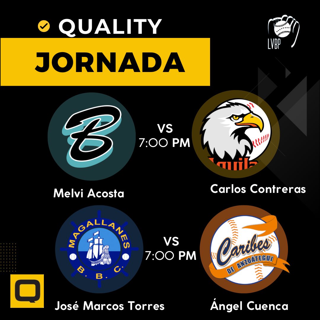Encuentros y lanzadores para hoy. 👀🔥⚾️

Descansa cardenales de lara. ⚾️
