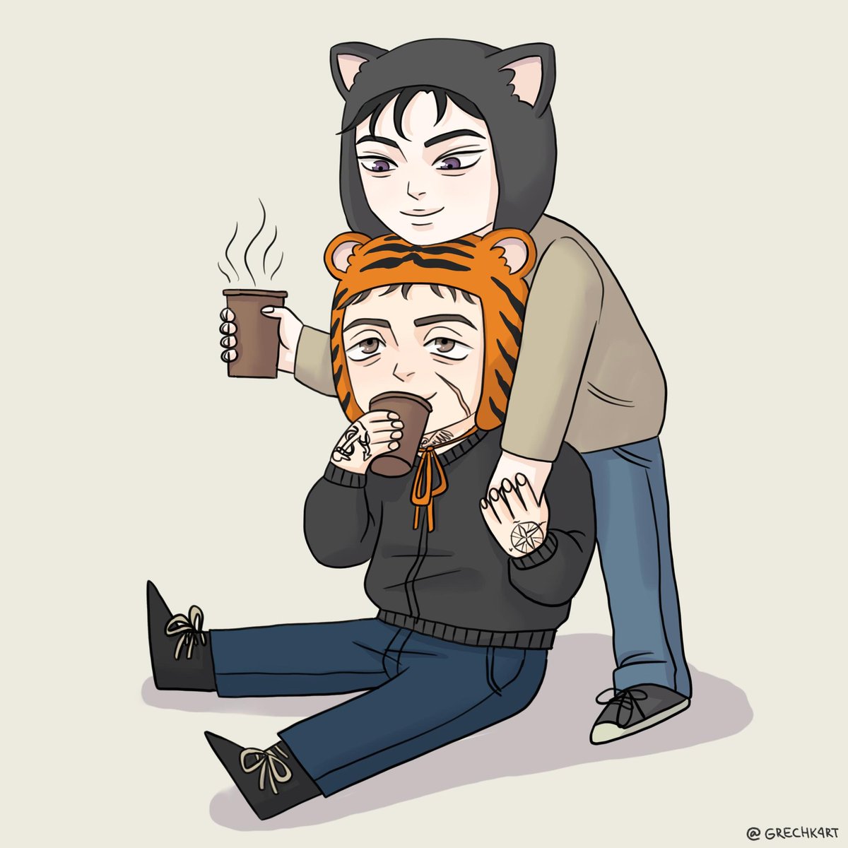 Little tiger Taejoon and his kitten Youngwoo