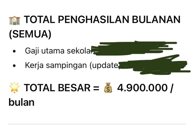 aitiwhy's tweet photo. abis diskusi ama chatgpt buat ngitungin total income. Ternyata lumayan juga ya utk sekelas hidup di Jogja.
Tapi yaaa biar nyentuh ini harus tertatih-tatih dan terseok-seok berangkat pagi pulang maghrib 😭

Proud of me, kuat2 yaaa (otw nyetok blackmores😭)
Masya Allah Tabarakallah https://t.co/FKqgHG2Mpu