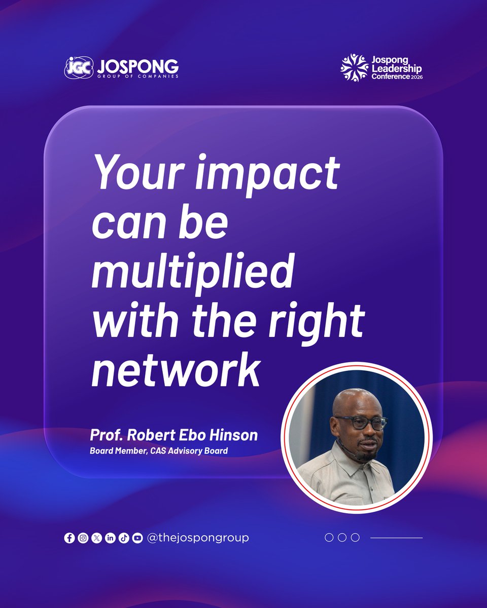 2026 Jospong Leadership Conference 

Quotes from Prof. <a href="/ebohinson/">Professor Robert Ebo Hinson</a> 

#JLC2026 #BuildingTomorrowsLeadersToday