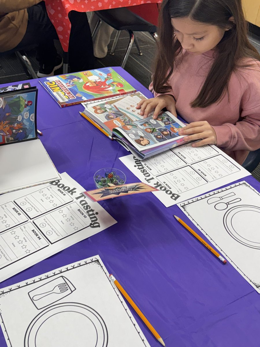 Mrs. Lockhart is hosting a book tasting this week for our Falcons to check out and review some newly added books to our library.