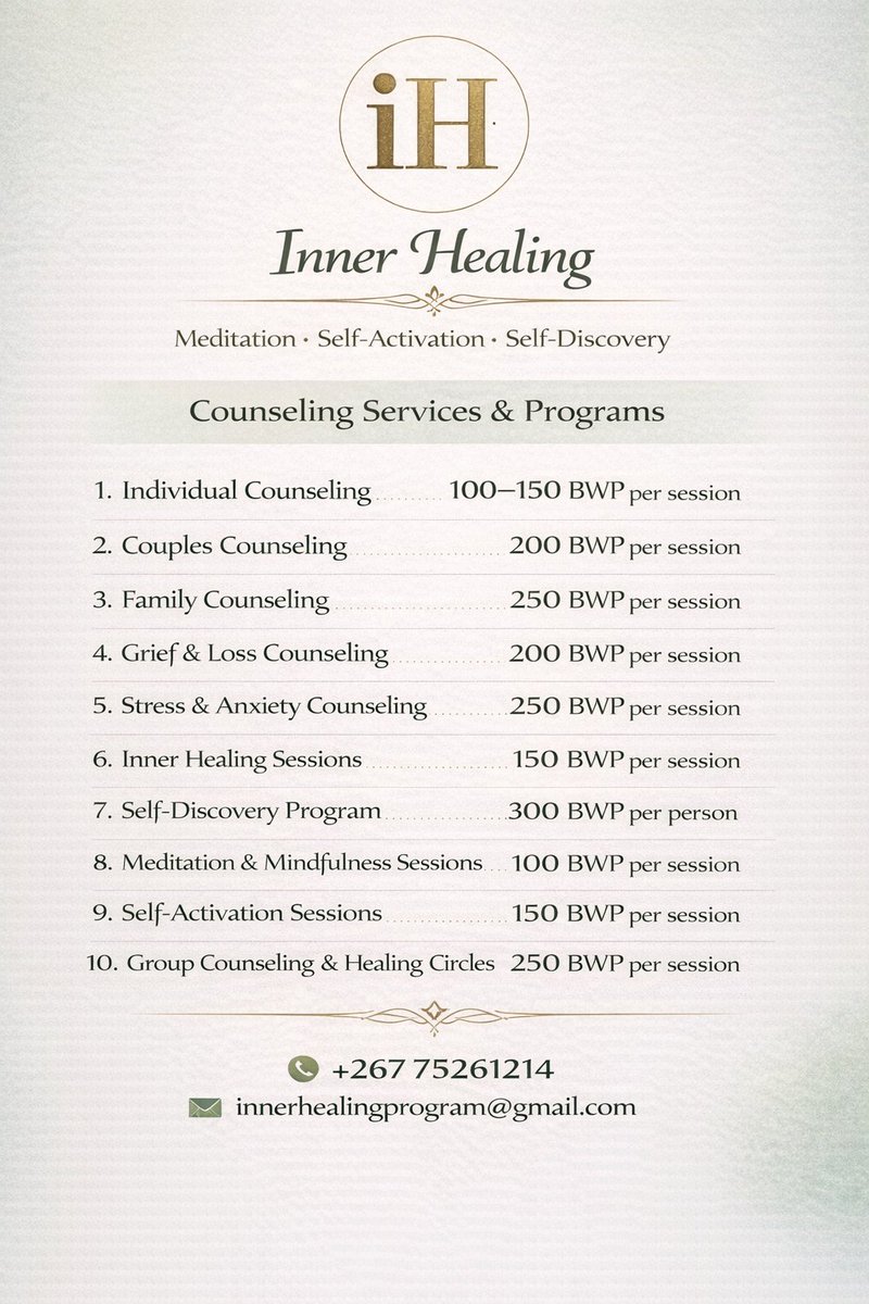 InnerhealingBw's tweet photo. Book a session with IH https://t.co/OC7B22Zb8t