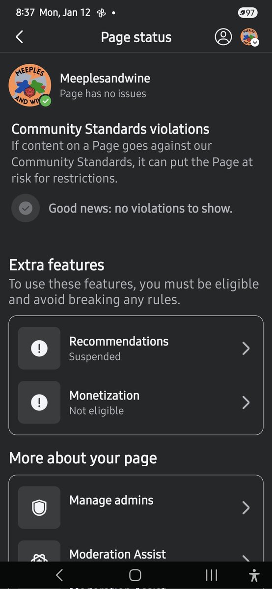 thejavakat's tweet image. Fellow #podcasters has anyone else had this happen? @facebook flagged my show page as having a community guidelines violation. But when I go to the page status it says I don't have any, right above where it says I'm suspended. Any suggestions? I subbed a ticket already.