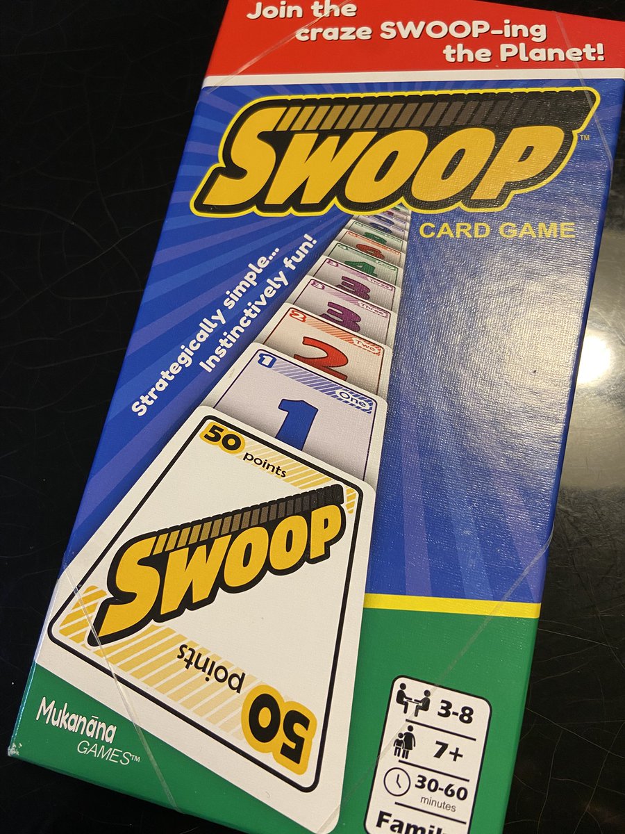 Rael_gamer's tweet image. 「SWOOP(スウープ)」
いま界隈で超話題の激面白ゴーアウトゲーム❗️
元はトランプゲームだが、専用カードだと遊びやすさと楽しさが倍化される😆
兎にも角にも盛り上がり必死のお薦め中毒ゲー‼️
(連続スウープのローカルルール推奨)
