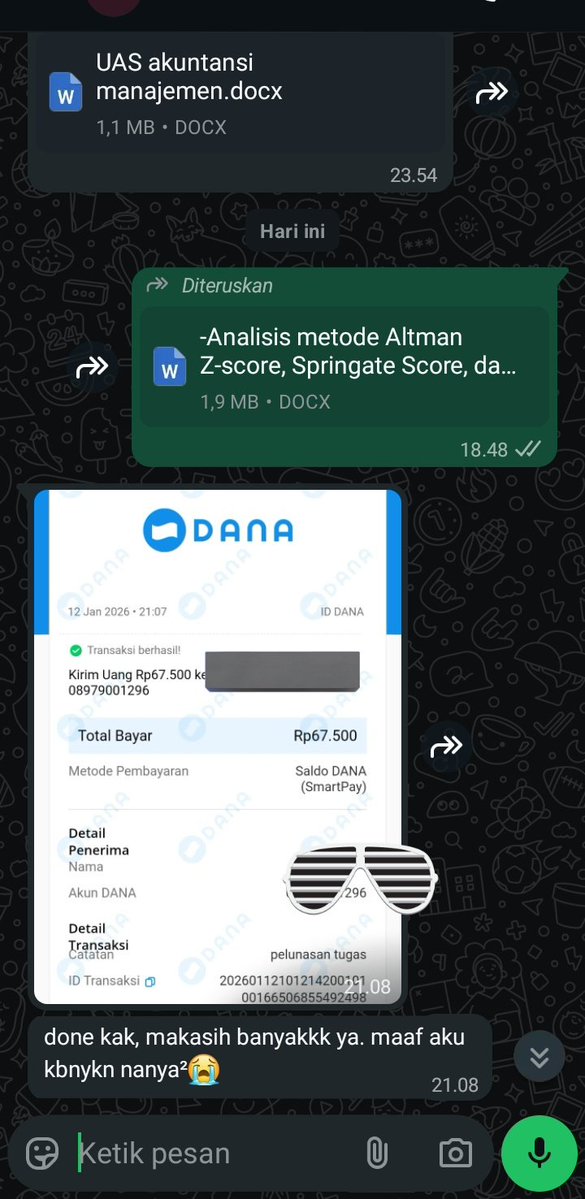 studywint's tweet image. 🚨OPEN JOKI ALERT🚨
Deadline tugas bikin pusing?🤯 Serahin aja ke ahlinya!
✅ Akuntansi&amp;amp;Perpajakan
✅ Siklus Akuntansi 
✅ Tugas&amp;amp;Pengetikan, Perapihan 
✅ PPT, sertifikat, portofolio
✅ Edit foto &amp;amp; video

💸 Mulai dari 2k
📩 wa.me/628979001296

#openjoki #jokitugas #zonauang
