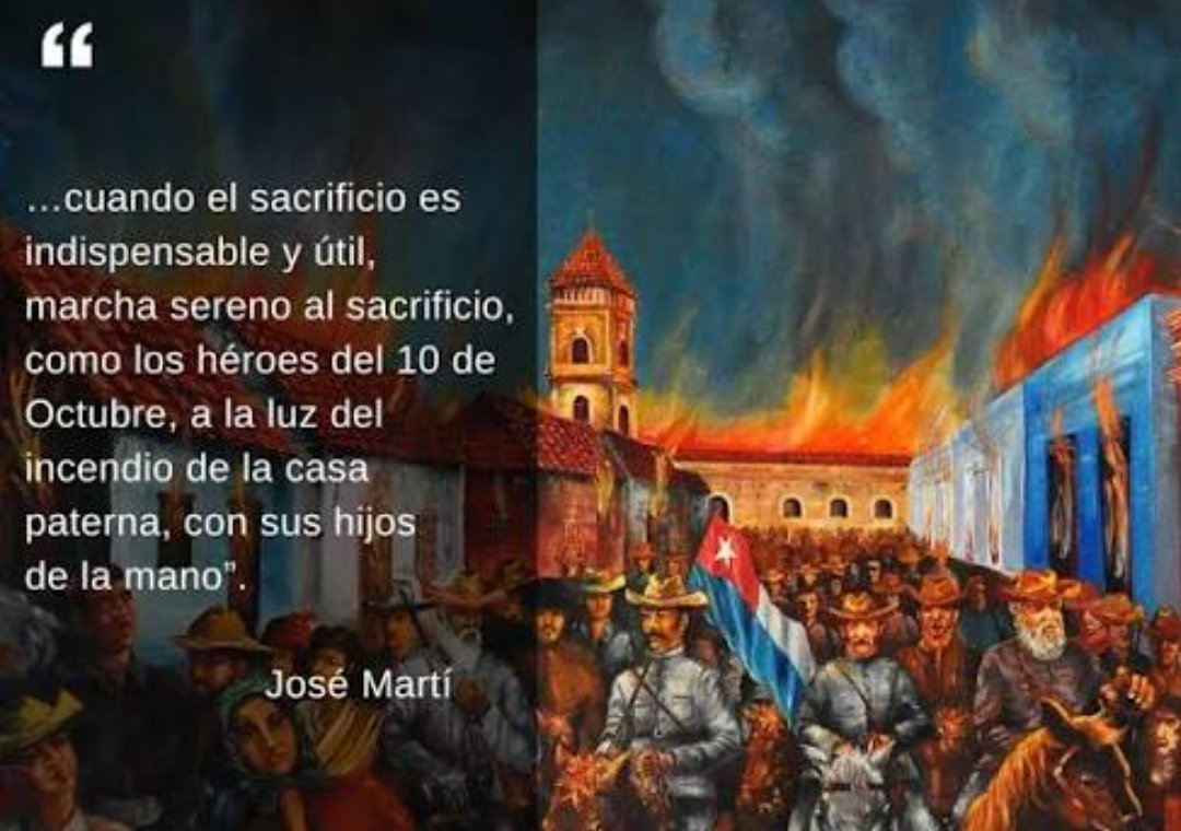 Buenos días vecino☀️:
Aquel 12 de enero de 1869, Bayamo decidió convertirse en cenizas, en un mar de llamas, un sacrificio extremo y un acto monumental de resistencia y patriotismo. 
#CDRCuba #CubaViveEnSuHistoria
