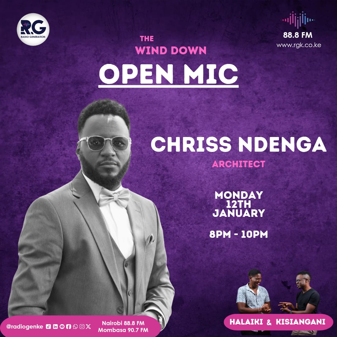 RadioGenKe's tweet photo. Tonight on #TheWindDown, we talk architecture, safety and the future of Nairobi’s buildings. Architect Chriss Ndenga joins us as we unpack why experts say 85% of buildings may be unsafe and hear his story in the field.
@manukisiangani &amp; @bashirhalaiki 
#HomeOfHardTruths https://t.co/Ri4N8CCRws