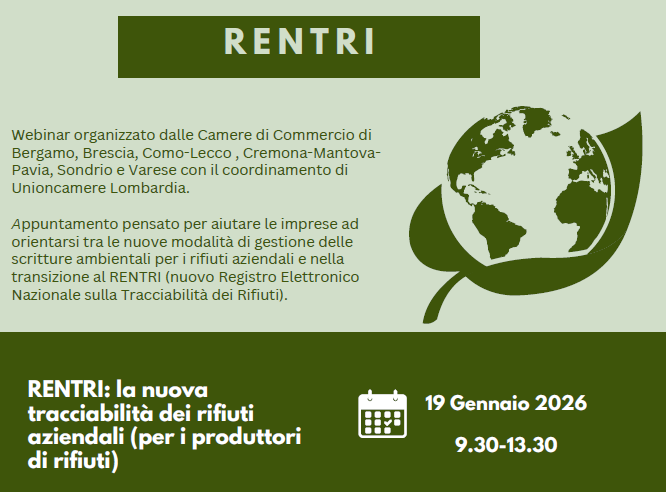 📢 RENTRI: nuova tracciabilità rifiuti aziendali!
📅 19/01/2026 | 💻 Webinar gratuito. Scopri obblighi e modalità operative per imprese e produttori di rifiuti ♻️
🔗 Iscriviti ora: conference-web-it.zoom.us/webinar/regist…
#RENTRI #Rifiuti #Ambiente #Webinar #Sostenibilità #Mantova