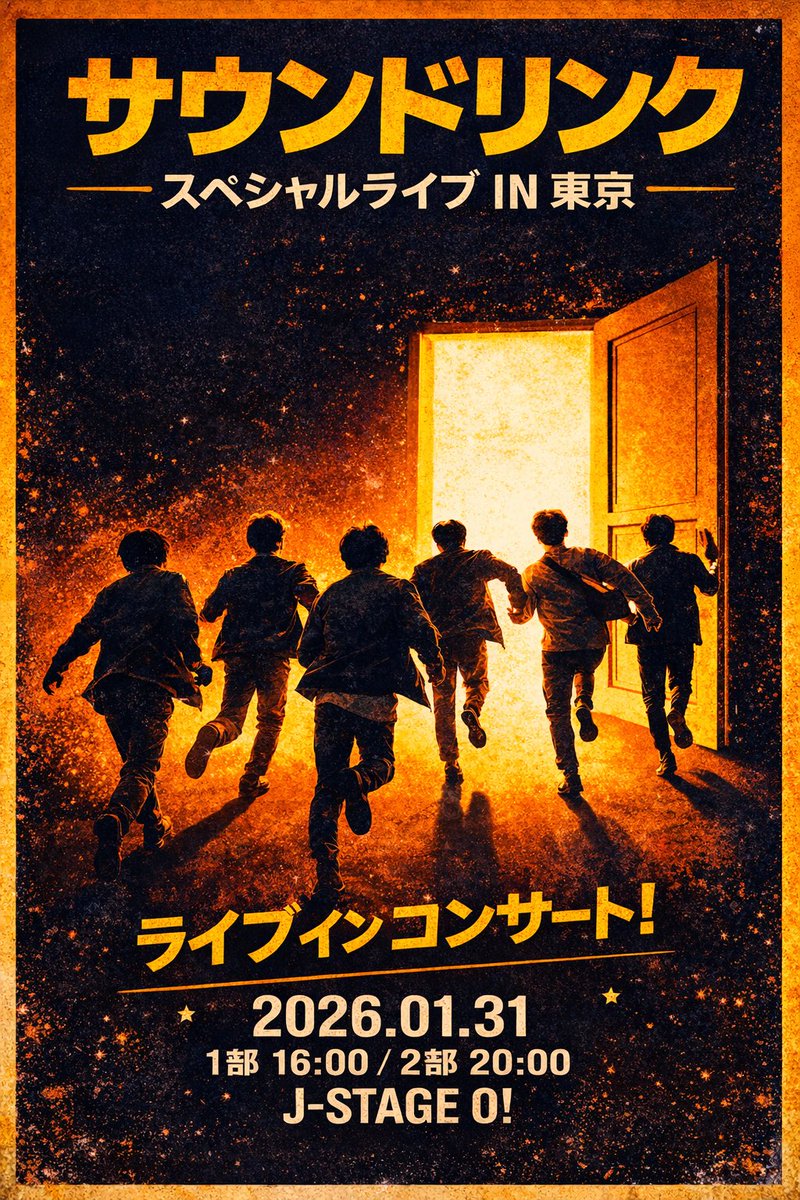 🎶 SOUNDLINK 🎶
韓国アーティスト6人 新大久保ライブ！

📅 2026.01.31 (Sat)
📍 J-STAGE O!（K-SQUARE 3F）
⏰ 1部 16:00 / 2部 20:00

🎫 前売 5,000円 / 当日 5,500円
🔗 livepocket.jp/e/e6wra

📸 サイン＆チェキあり
1部＆2部は別内容🔥
一緒に最高の一日を
#tokyo #live #ron #wea #bigflo