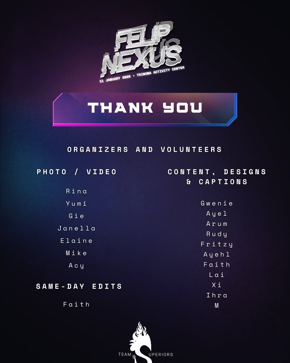 team_superiors's tweet image. To every volunteer behind the scenes: your time, care, and energy made #FELIPNexus awesome for the FLEET. @felipsuperior's fans could experience this celebration because of you.

#FELIP #SB19_KEN

(3/5)
