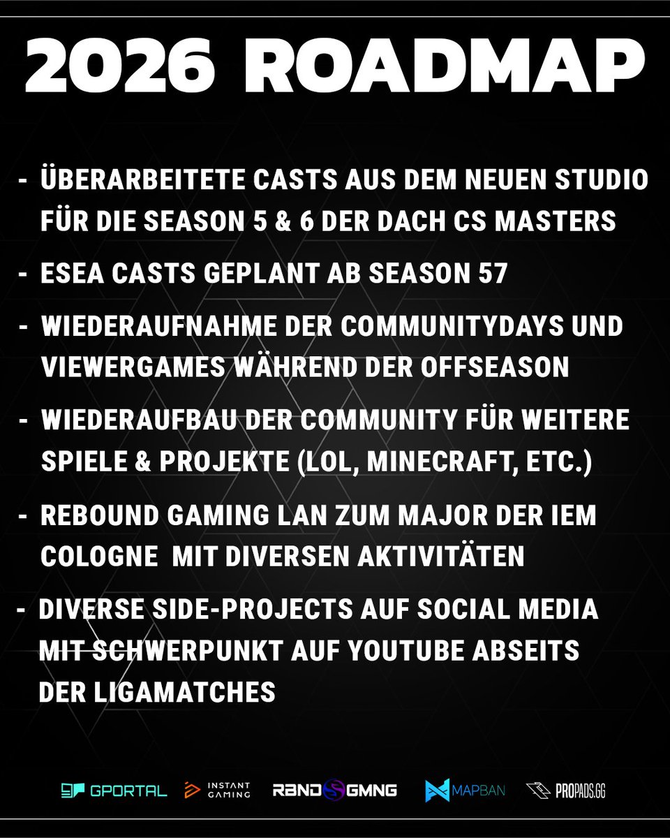 reboundcomgg's tweet photo. - Neues Jahr, Neue Ziele -

Seit dem 07.05.2020 gibt es Rebound Gaming. Früher eine Community, Heute eher auf den Competitiven Bereich ausgelegt. Also haben wir für 2026 viele Pläne und viel vor das Projekt "Community" neu anzugehen und mehr zu bieten als nur den reinen E-Sports. https://t.co/7jhR8PK3B0