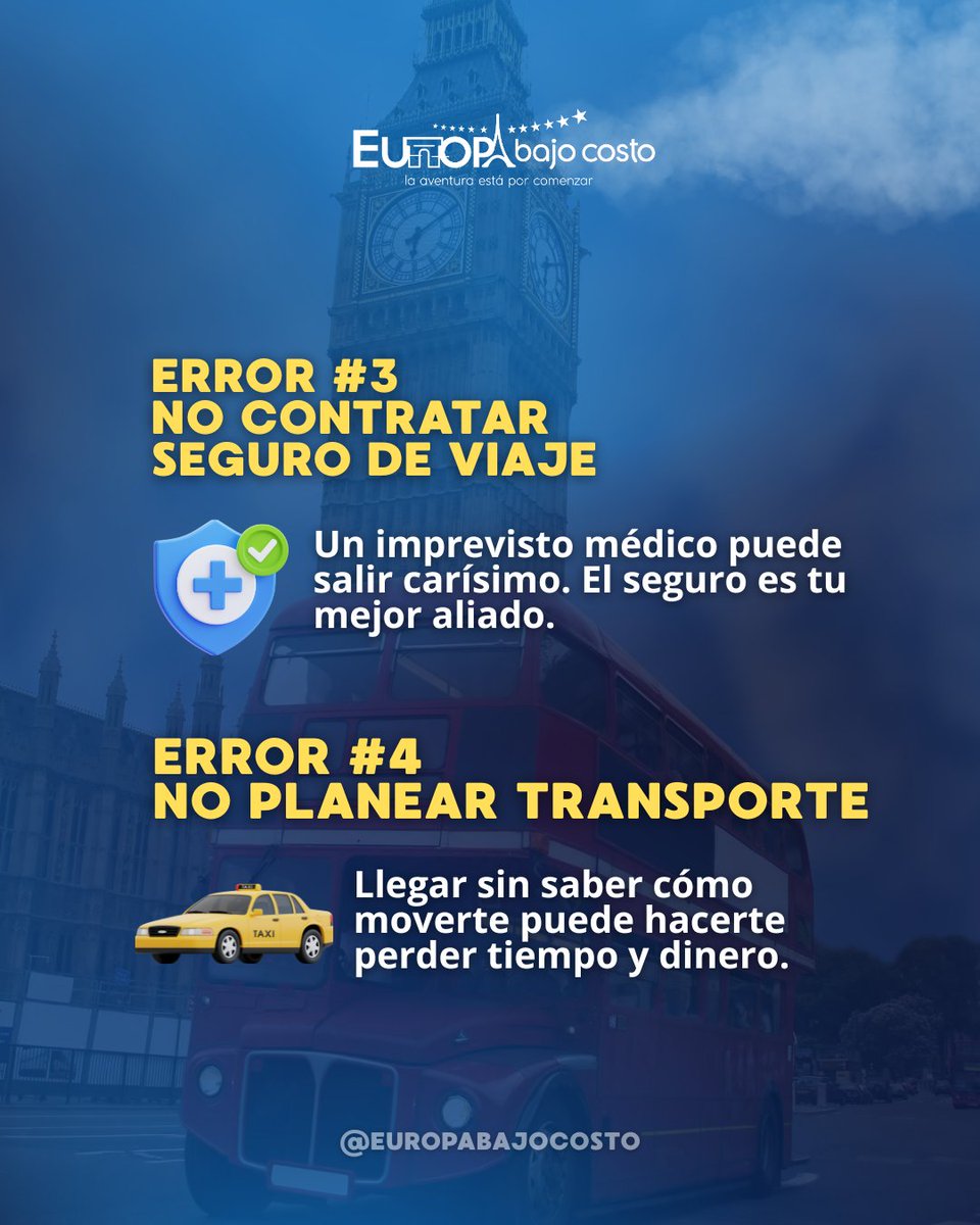 EuropaBajoCosto's tweet image. ✈️🌍 Viajar es increíble, pero hay errores que pueden arruinar tu aventura. Descubre en este carrusel los 5 fallos más comunes y cómo evitarlos para disfrutar sin preocupaciones. 

👉 Guarda y comparte con tu compañero de viaje 🌟

#Viajar #TipsDeViaje #ConsejosDeViaje
