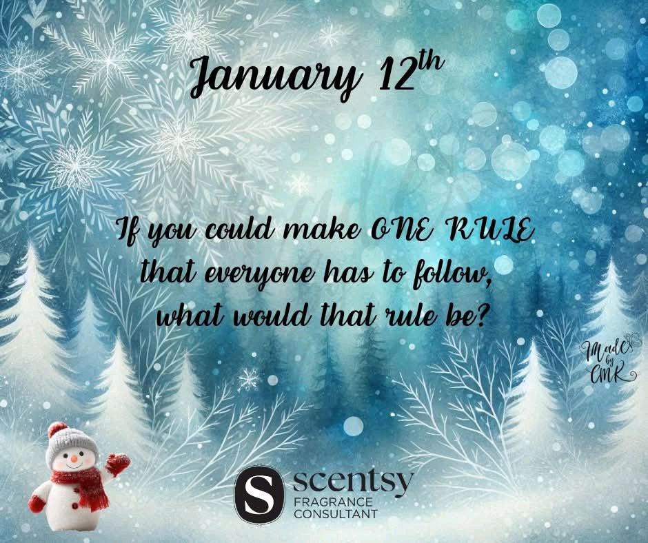 scentscircle's tweet image. ❄️ January is almost here with its fresh beginnings and frosty vibes! If you could create ONE rule everyone had to follow for 2025, what would it be? Share below - let's start the year inspired! 🌟 #NewYearGoals #FreshStart #CommunityQuestion