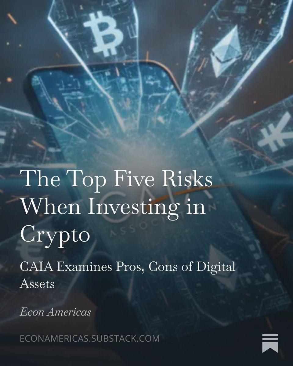 The Top Five Risks When Investing in Crypto

The <a href="/CAIAAssociation/">CAIA Association</a> has added cryptocurrencies to its curriculum, so <a href="/mpazgomezm/">Paz Gómez</a> is distilling the organization's insights for alternative-investment analysts.

econamericas.substack.com/p/the-top-five…