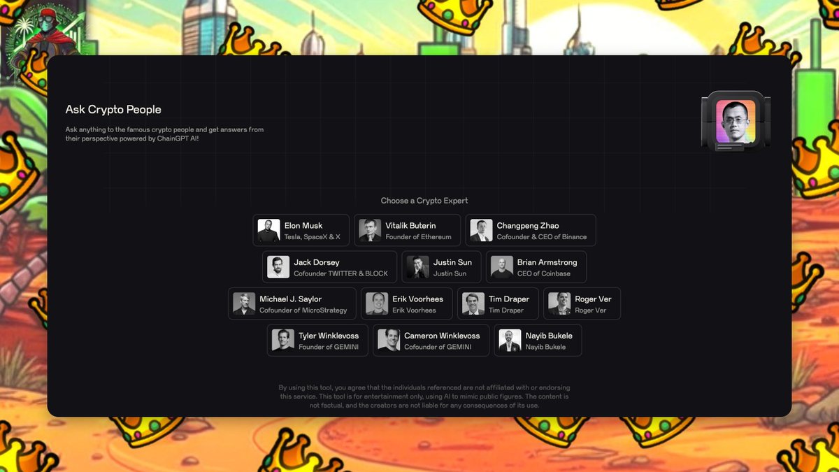 Earlier I told you we can get to ask famous crypto people like CZ anything  and get perspective in AI on @Chain_GPT 👑 What if I am telling you we can  also