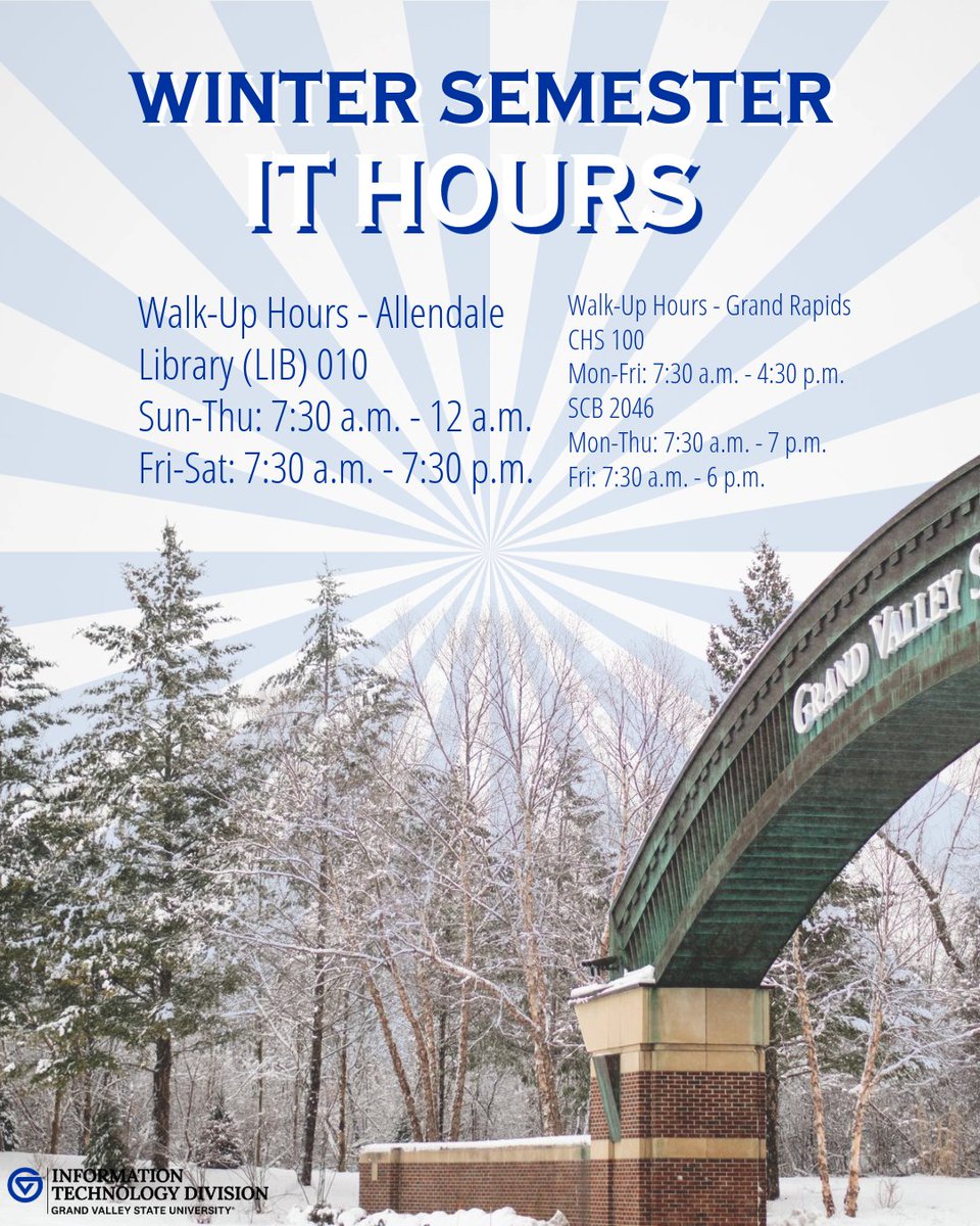 Welcome back, lakers! 💙 Our walk-up help desks are available to assist with any of your tech needs this semester!