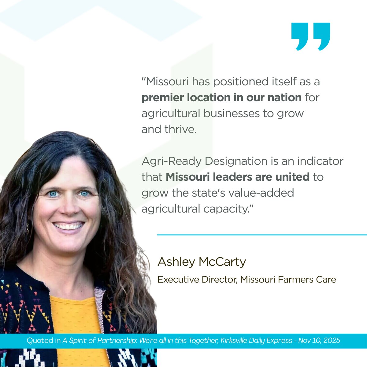 MOPartnership's tweet photo. If it involves creating new opportunities for Missouri farmers, you can count on Ashley McCarty to be involved. We’re proud to have her on our board and grateful for the expertise and insight she brings. https://t.co/7XsgeomDi2