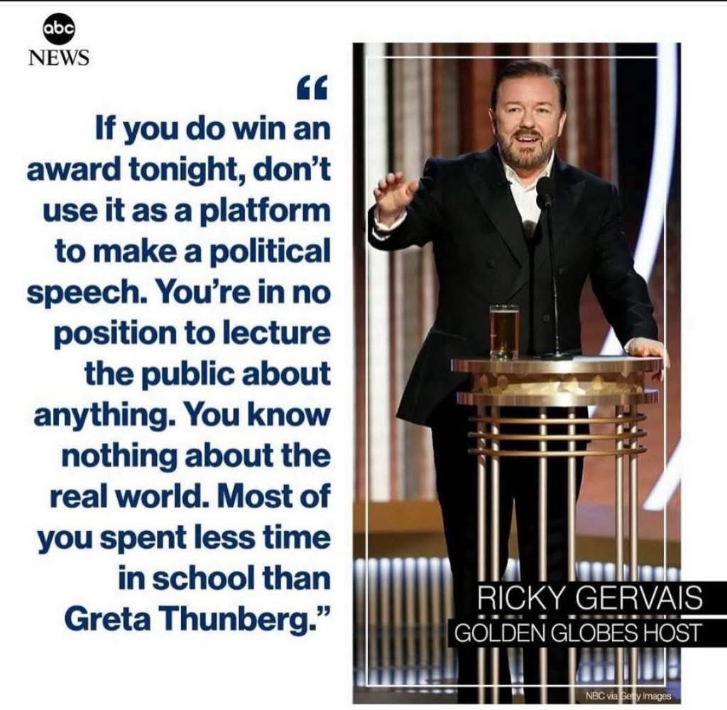 <a href="/SwipeWright/">Colin Wright</a> <a href="/rickygervais/">Ricky Gervais</a> The sad thing is that that interpretation was more than plausible! 

Honestly this was so cathartic. I am not surprised that Ricky will never host again