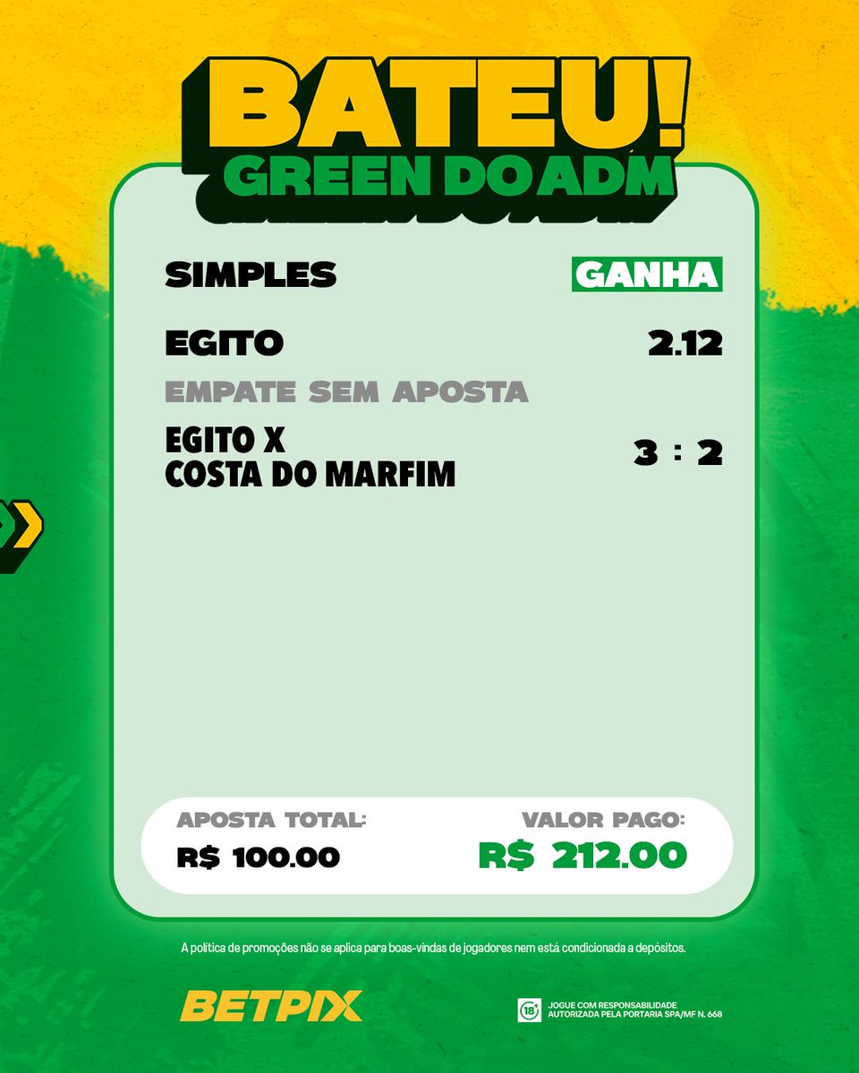 💥BATEU! Green do ADM confirmado. 😎

Leitura certa, jogo resolvido e resultado no bolso! ✅

Quem acompanhou sabe: quando o ADM chama, é pra ficar de olho. 👀⚽

Chega junto no canal de esportes e acompanha tudo em tempo real.

Jogue com responsabilidade 🔞