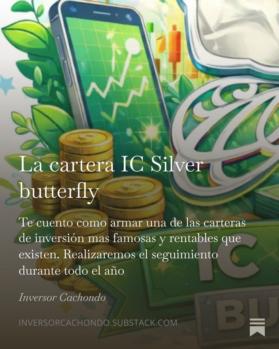 InversorCacho's tweet image. Que sepáis que #Silver está en máximos. Y no es Silver Surfer el lacayo de Galactus, es la plata.
Para aprovechar todo su potencial podéis montar la cartera IC Silver Butterfly que es muy fácil de replicar. 
Dime que opinas 👇👇
open.substack.com/pub/inversorca…
