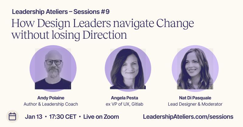 AngelaPesta's tweet photo. Faster shipping. Leaner teams. AI uncertainty. Constant pressure to prove impact. Join Andy Polaine and I, moderated by Nat Di Pasquale, to discuss how design leaders navigate change without losing direction. Free.
 https://t.co/eJlC6MYCPX
#Design #UX #AI @hatchconference https://t.co/AcQL4nLoTW
