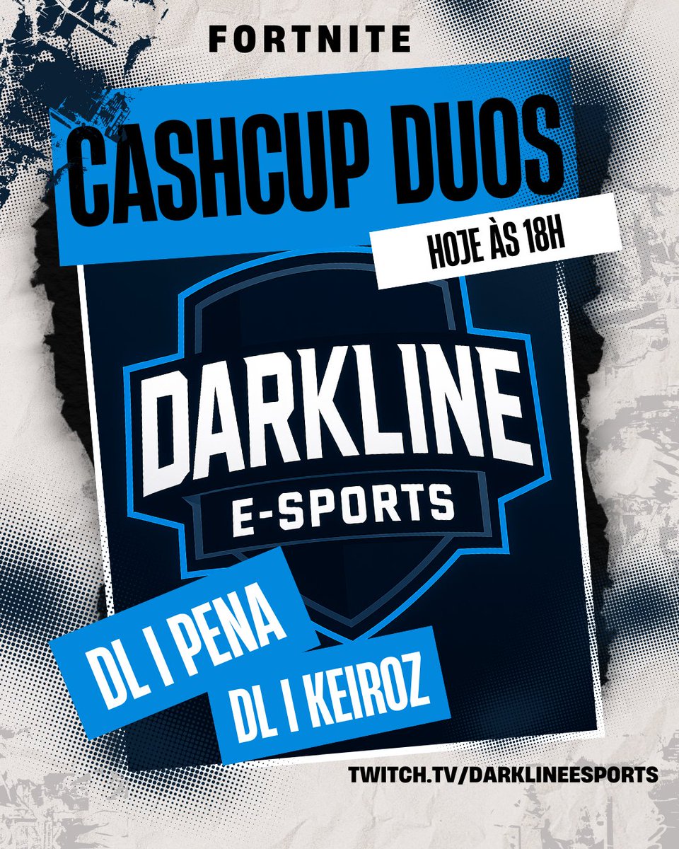 Hoje, às 18h, nosso time de Fortnite DL I pena e DL I keiroz entra em ação para disputar mais um campeonato da CashCup. Transmissão ao vivo em nossa Twitch!

Twitch: twitch.tv/darklineesports

#Fortnite #cashcup #esports