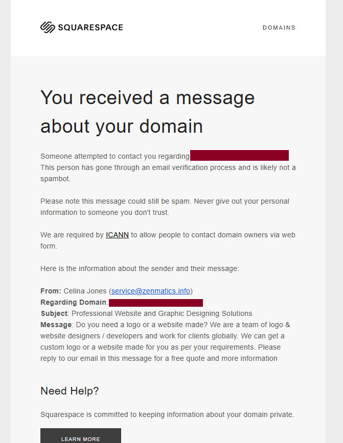 Importyntai's tweet photo. @SquarespaceHelp @squarespace  Curious why you are the only registrar that allows people to spam your customers? None of the others let this crap in??

I have bought over 100 domains from you in last 6 months and probably have gotten 50 spams after buying them.

Does @ICANN really require this from you and no other registrar?
