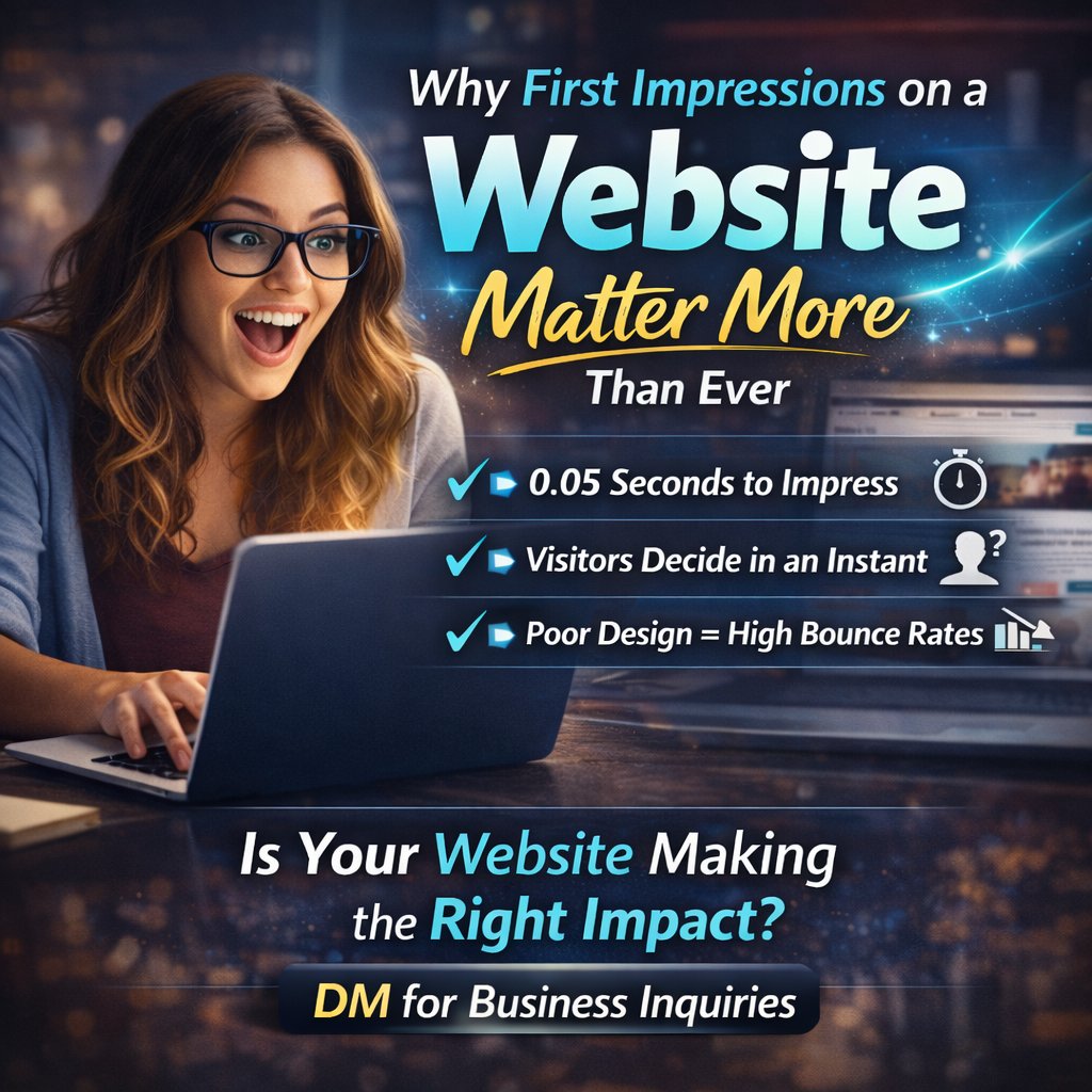 rishabhsinglaa's tweet photo. Why First Impressions on a Website Matter More Than Ever 📢📈

#DigitalMarketing #aiseo #seo #website #design #development https://t.co/7xTS5jM52R