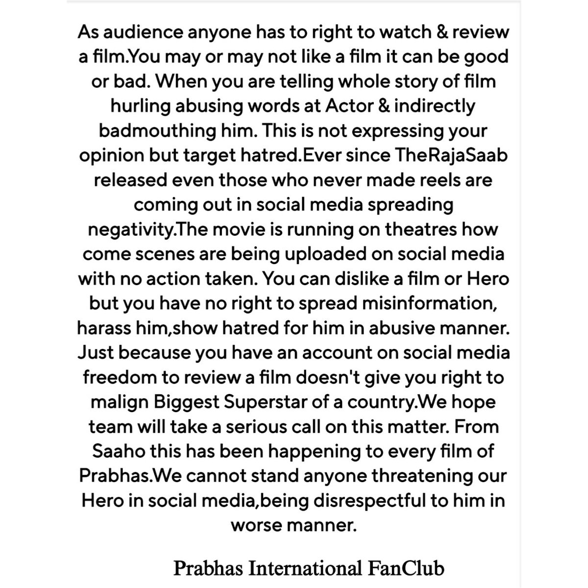 bestofprabhas's tweet photo. Criticism is one thing but you cannot cross the line. Requesting teams to please take some steps because this is about our #Prabhas 🙏

@PrabhasRaju @TrendsPrabhas
@prasad_darling https://t.co/bjShaziyVO