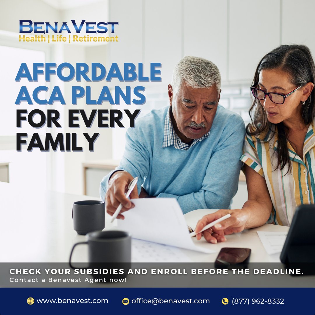 BenaVestIns's tweet photo. 💸 Still need 2026 health insurance? Don’t overpay for health coverage.
Check your ACA subsidies &amp; enroll by Jan 15!

📲 Start here: https://t.co/OZotxgwzqe

#HealthInsuranceHelp #ACASavings #AffordableCoverage #OEP2026 https://t.co/ClT2r7Rayd