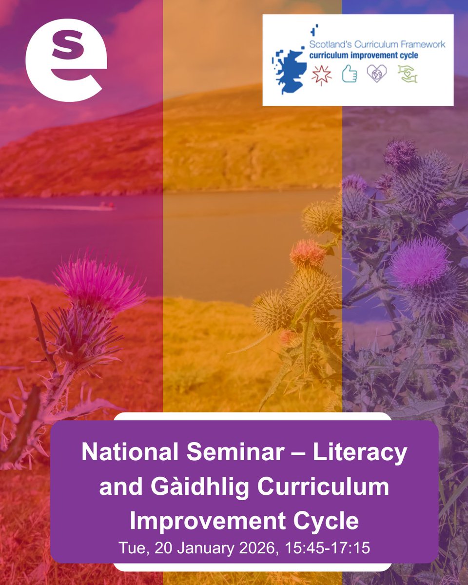 EducationScot's tweet photo. Join us for a collaborative session focused on the Curriculum Improvement Cycle for Literacy and Gàidhlig. 

📅Tuesday 20 January 2026, 15:45 - 17:15.

Find out more and sign up 
👉 https://t.co/BmKDnCExQB https://t.co/6OPptT7RXC