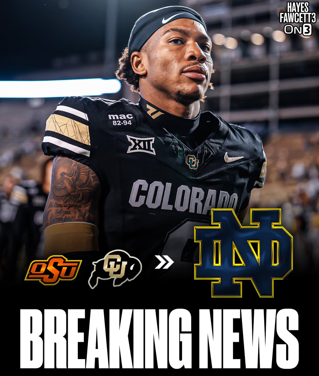 Hayesfawcett3's tweet image. BREAKING: Colorado transfer CB DJ McKinney has Committed to Notre Dame, he tells @On3sports 

He’s totaled 97 tackles, 14 PBUs, 4 INT, 1 TFL, 1 FF, 1 FR, and 1 pick six in the past 2 seasons with Colorado 

Started 22 games

on3.com/transfer-porta…