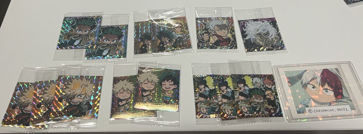 chocomint_eats2's tweet photo. 僕のヒーローアカデミア　ヒロアカ　ウエハース　シール　にふぉるめーしょん　交換　譲渡

【譲】画像①〜④
【求】画像⑤or定価＋送料

ALT記載あり

検索からもお気軽にお声掛けください✨ https://t.co/OmeD1URH4x