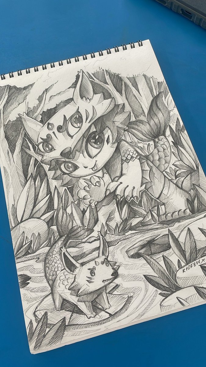 อันนี้เป็นงานคอมมิชชั่นครับ นี่แค่ภาพสเก็ตยังไม่ได้ลงเฟรมนะครับ #รับวาดรูป #commissionart