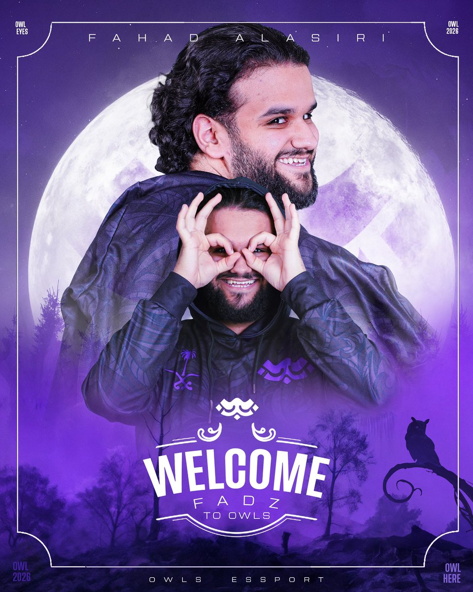 يسر فريق OWLS الإعلان عن انضمام صانع المحتوى فهد إلى طاقم الفريق ليكون جزءًا من رحلتنا القادمة نحو التميز والإبداع

بخبرته ولمسته الإبداعية نتطلع لتقديم محتوى يعكس هوية OWLS ويواكب أعلى معايير الاحترافية

مرحبًا بك في OWLS
القادم أقوى بإذن الله 💜🦉

#foreverowls

@ifadz86