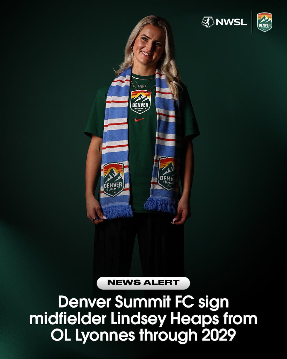 NWSL's tweet photo. Tell a friend to tell a friend… LINDSEY HEAPS IS BACK ‼️

USWNT midfielder Lindsey Heaps will join Denver Summit after the completion of her season in Lyon in July. https://t.co/B9cb2ACN9c