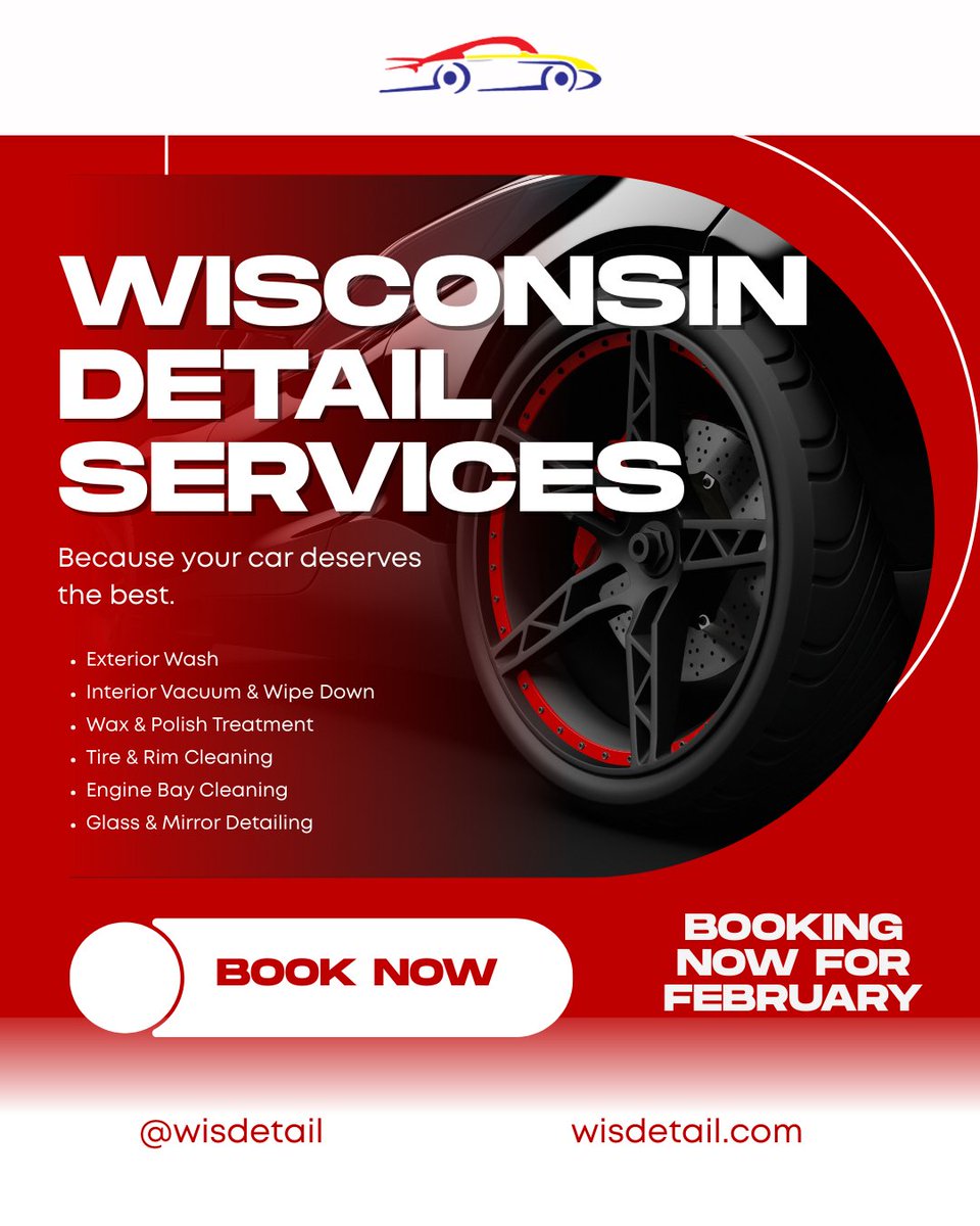 WisDetail's tweet photo. Don't let February come and go without booking a detail service! Call or text Todd, today! 414 406 0150 https://t.co/IfNBzha0tk