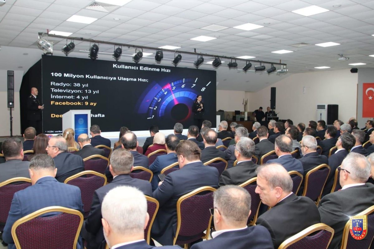 Jandarma Genel Komutanlığı Siber Suçlarla Mücadele Daire Başkanlığı emrinde görevli personelimiz; Milli Eğitim Bakanlığı üst yönetimi ile 81 İl Millî Eğitim Müdürünün katılımıyla Antalya’da gerçekleştirilen toplantıya, “Siber Tehditler ve Güvenlik” konulu sunumlarıyla katkı