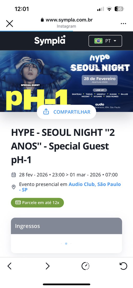 ph1brasil's tweet photo. VEIO AI!

Os ingressos para ‘Seoul Night’ com pH-1 já estão disponíveis no Sympla!

https://t.co/XZLPJbFqS3 https://t.co/0ss0XJyHxZ