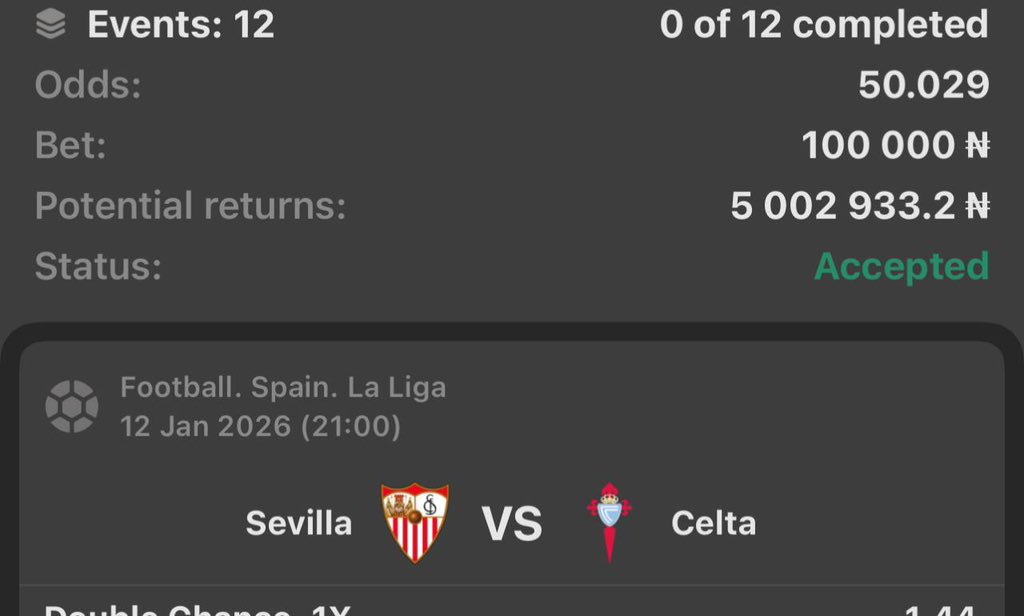 BOTD 💥 TICKET ON BETWINNER  

CODES 👇👇👇

KC21B - 50 ODDS
YRL1B - 10 ODDS

Register on BETWINNER  now with the link: h5lwvwj.top/1Yrf
PROMOCODE: EMTIPS 

STAKE RESPONSIBLY🔞
